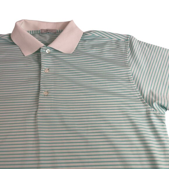 Oliver Ridley Polo Shirt Mens M Blue Stripe Performance Golf - Picture 4 of 7